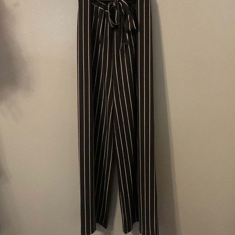 Small black and white pin striped pants